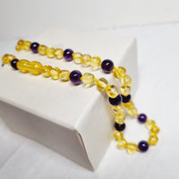 Amber with Amethyst Necklace Toddler/Baby