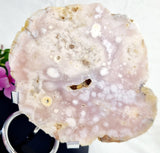 Pink Amethyst with Agate Slabs