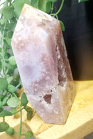 Pink Amethyst with Flower Agate Towers