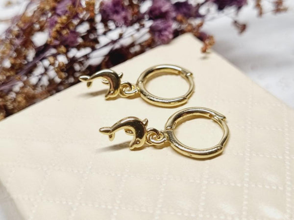 Dolphin 14k Gold Earrings