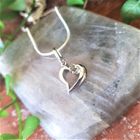 Moldavite Heart Necklace
